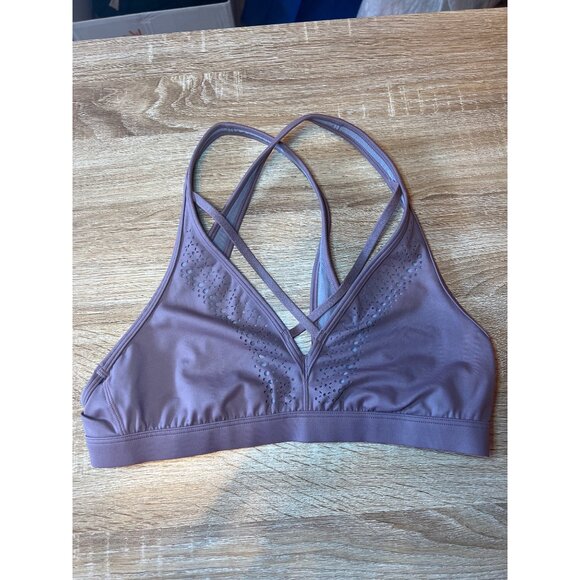 Victoria Sport Mauve Laser-Cut Detail Strappy Back Sports Bra M - Picture 6 of 6